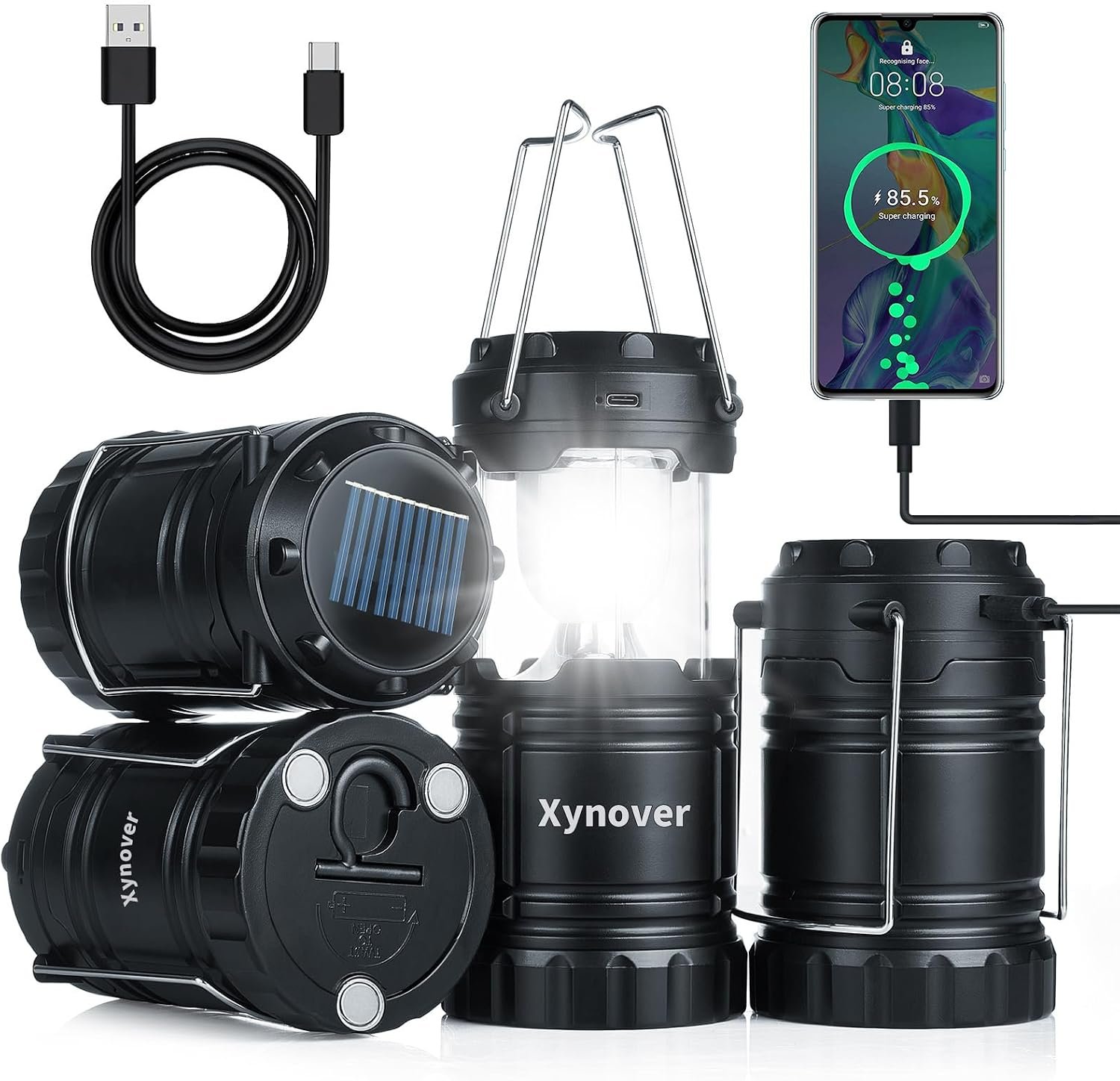 Xynover Solar Camping Lanterns (4-Pack)