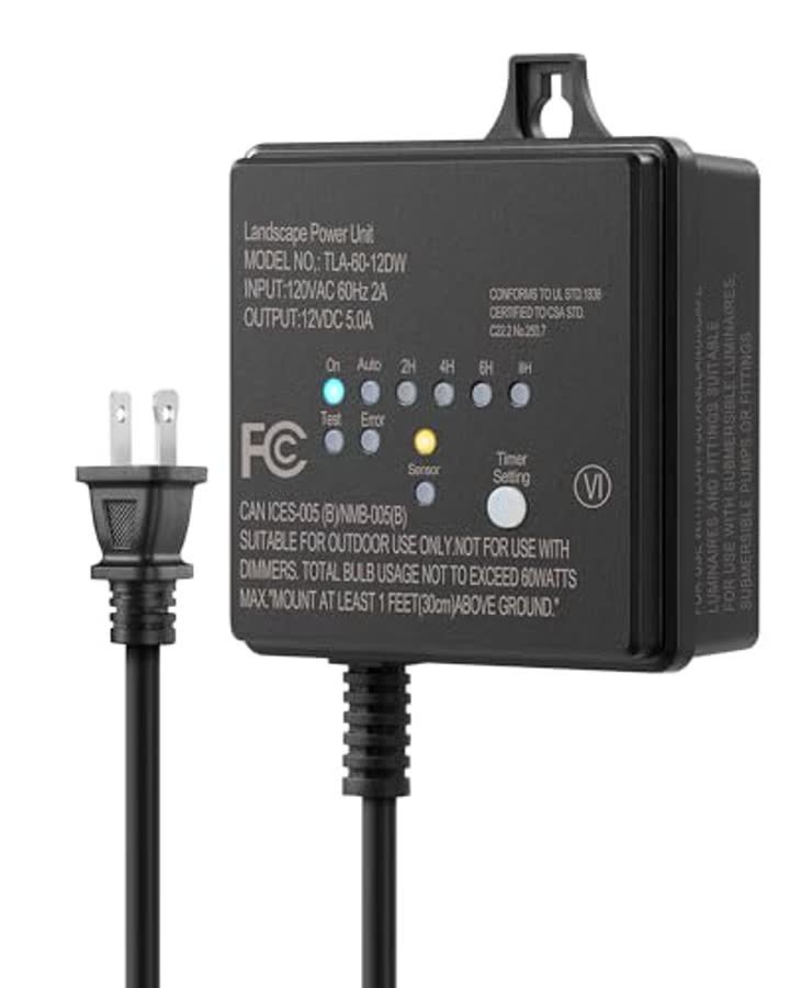 DEWENWILS 60W 120V Low Voltage Transformer Outdoor，120V AC to 12V DC