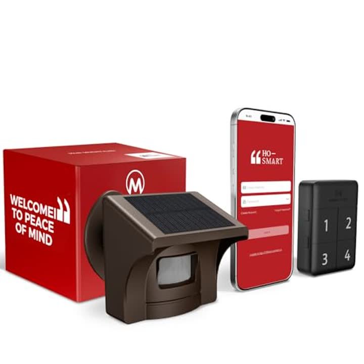 eMACROS Pro4 2.4G Wi-Fi Smart Solar Driveway Alarm with App Notifications