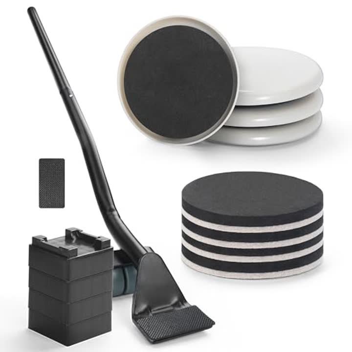 Furniture Lifter Tool + 8-Pack of 3.5" Sliders