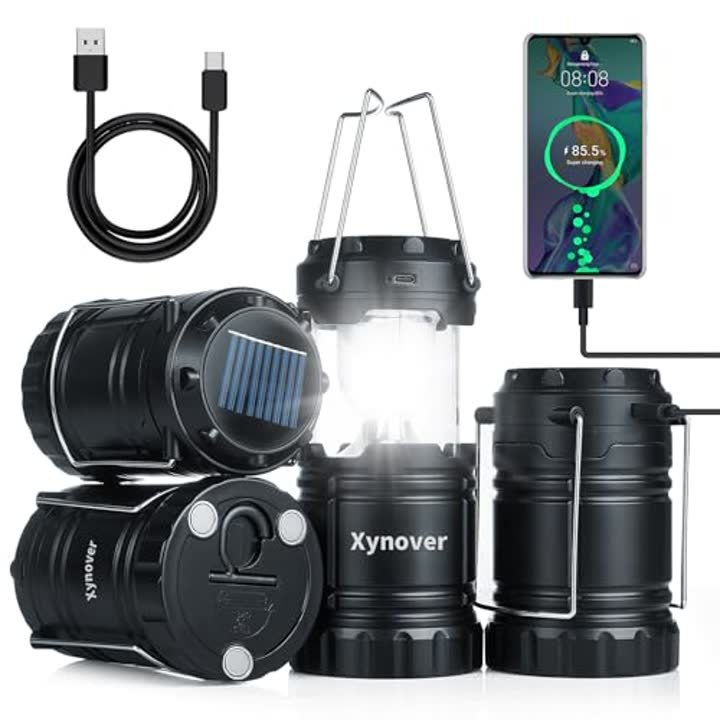 Xynover Solar Camping Lanterns (4-Pack)
